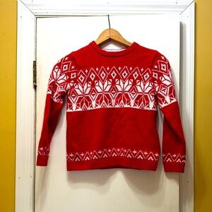 Hanna Andersson Red and White Patterned Sweater! EUC